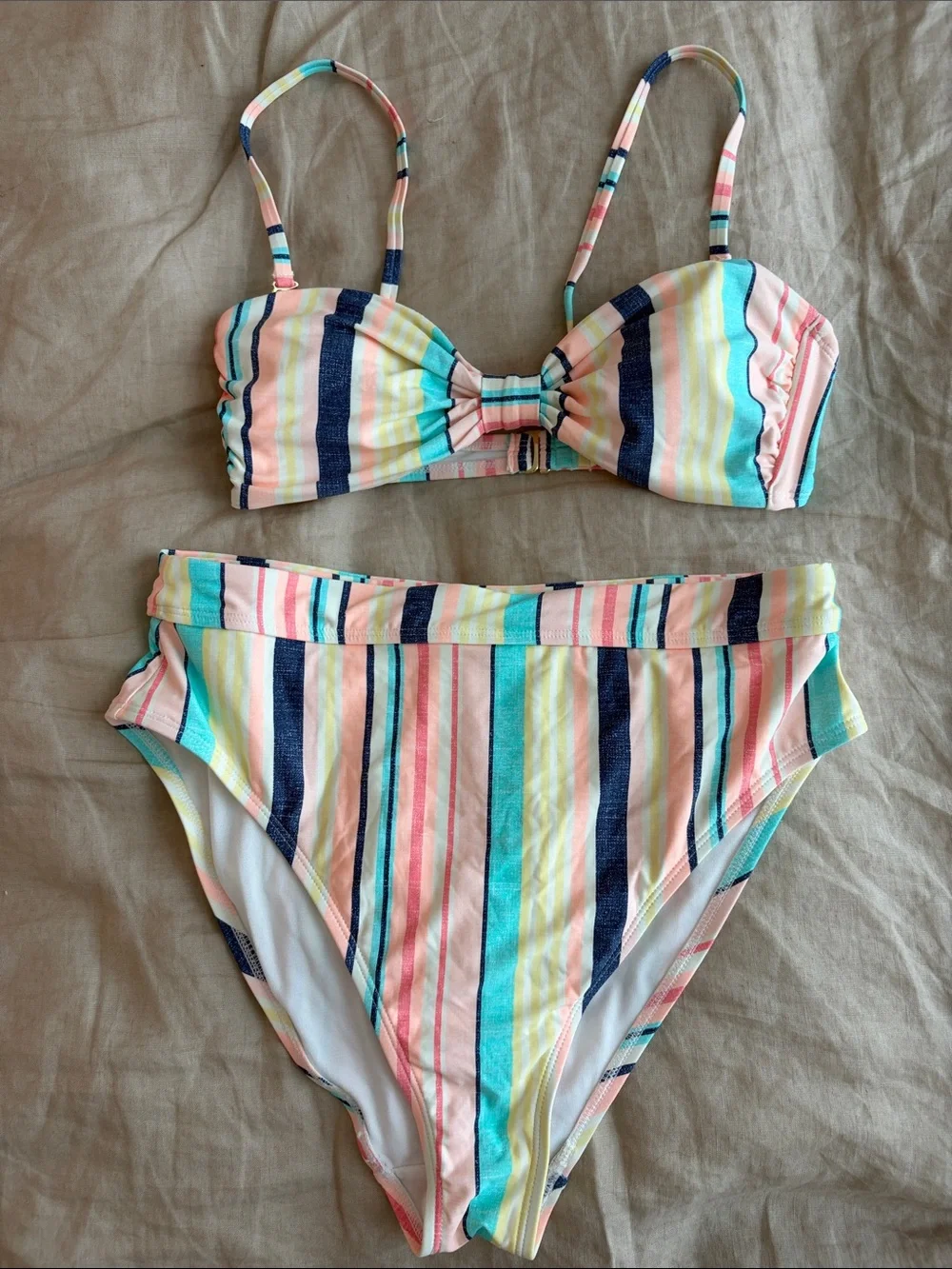 Celebrity*Pink Pastel Multistripe Bikini Set